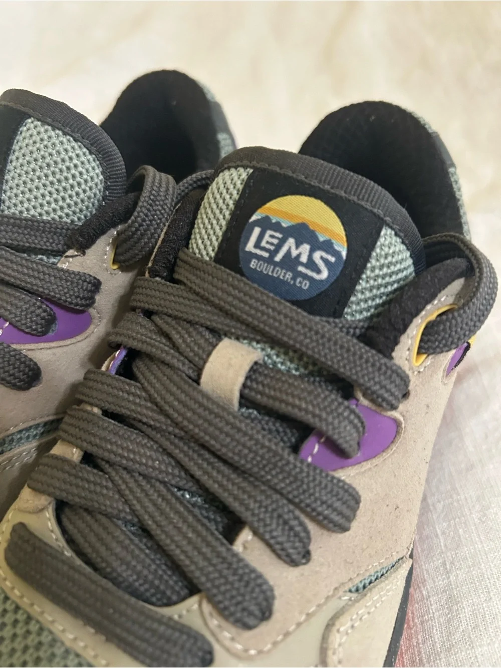 LEMS Women’s Trail Runner in Beige, Green & Orange